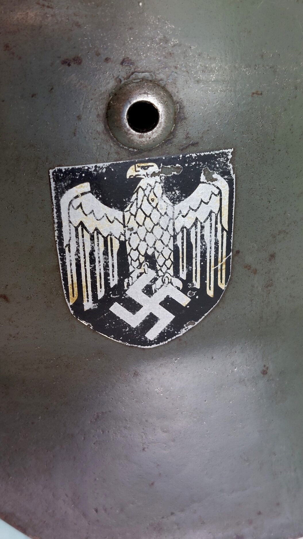 German, WW2, Rare SE64 M35 Double Decal Heer Helmet, Parade Finish, Lot 4208, Early 1937 Production with 1944 Reissue Liner - Image 6
