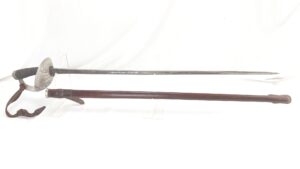 British, 1932, 1912 Pattern Cavalry Officer’s Sword & Field Service Scabbard by Wilkinson, Named to J.C. Le Mee-Power, Indian Army & Royal Tank Regiment, (Based on the 1908 Trooper’s Pattern)