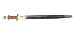British, WW1-WW2, Pattern 1907 Bayonet, 2nd Battalion “The Buffs” Marked, Matching Scabbard & White Buff Frog, Issued '18, '32, '37