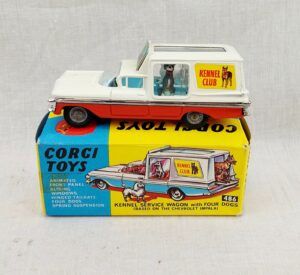 Boxed Corgi Toys 486 Kennel Service Wagon With Four Dogs