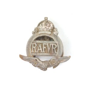 Britain, WWII, Royal Air Force Volunteer Reserve (RAFVR) Silver Lapel Badge, Issue No. 56355
