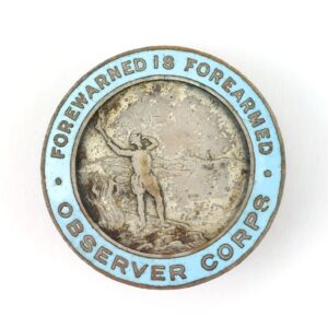 British, Interwar (c.1925–1940), Observer Corps Lapel Badge by J. Miller, Aldershot
