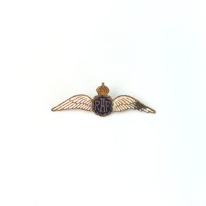 British, Late WW1, RAF Pilot's Wings, Sweetheart Brooch, Enamelled Gilt