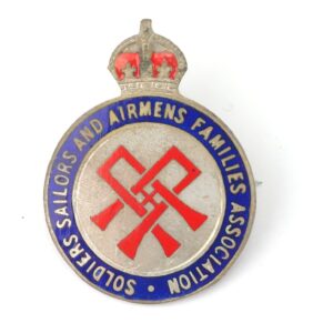 British, WW2, Soldiers, Sailors and Airmen’s Families Association Enamel Badge, by Gaunt London