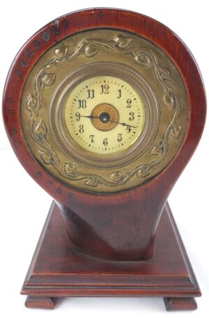 British, WW1, RFC Trench Art Propeller Boss Clock, Avro 80HP Clerget, with Period Brass Mantel Movement