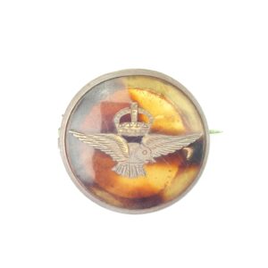 British, WW1, Royal Flying Corps (RFC) Sweetheart Brooch, Hallmarked Silver & Tortoiseshell