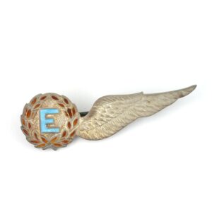 British, WW2, RAF Flight Engineer’s Brevet Wing Sweetheart Brooch, Sterling Silver & Enamel