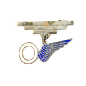 British, WW2, RAF Observer Sweetheart Brooch, Enamel, Unmarked Silver