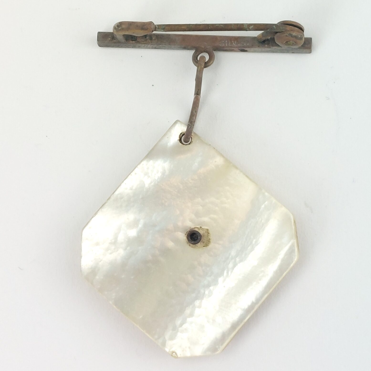 British, WW2, RAF Sweetheart Brooch, Mother-of-Pearl & Silver Bar - Image 3