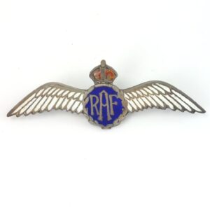British, WW2, RAF Sweetheart Brooch, Silver & Enamel, King’s Crown