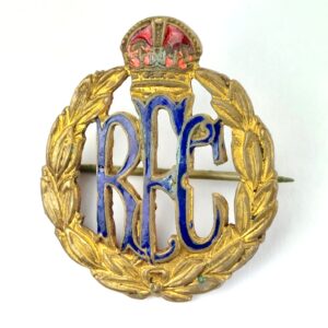 British, WWI, Royal Flying Corps (RFC), Sweetheart Brooch, Gilt & Enamel with King’s Crown
