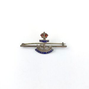 British, WWI, Royal Navy Sweetheart Brooch, Sterling Silver & Enamel, King’s Crown