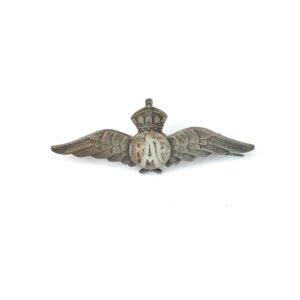 British, WWII, RAF Pilots Wings, Sweetheart Brooch, White Metal