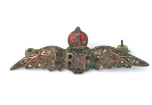 British, WWII, RAF Pilots Wings, Sweetheart Brooch, Paste Set, King’s Crown