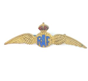 British, WWII, RAF Sweetheart Brooch, Pilot’s Wings, Enamelled
