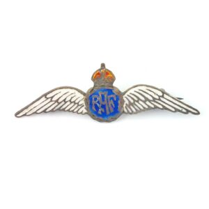 British, WWII, RAF Sweetheart Brooch, Silver & Enamel Pilot’s Wings