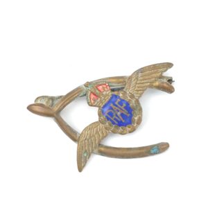 British, WWII, RAF Sweetheart Brooch in Wishbone Form, Enamelled