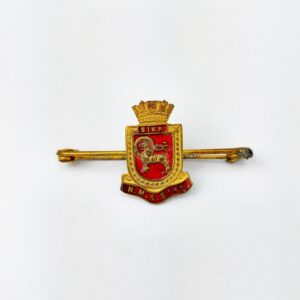 British, WWII, Royal Navy HMS Sikh, Enamel & Gilt Sweetheart Brooch