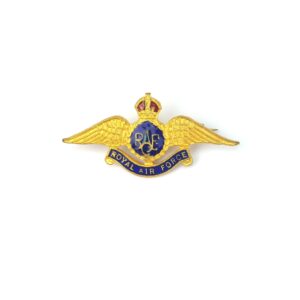 British, WWII Style, Royal Air Force (RAF) Pilot's Badge, Sweetheart Brooch, Enamelled, Later Production