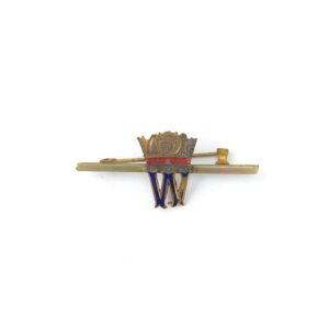 British, WWI–WWII, Royal Navy “W” Class Ship, Gilt & Enamel Sweetheart Brooch with Maritime Crown