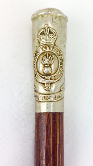British, c.1902–1952, Royal Engineers Silver-Topped Swagger Stick