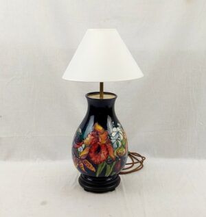 Circa 1950 Moorcroft Blue Orchid Pattern Table Lamp