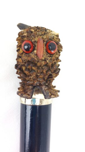Continental, c.1900, Walking Stick with Owl Handle