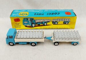 Corgi Toys Gift Set 2 E.R.F. Dropside Lorry & Platform Trailer With Milk Churns