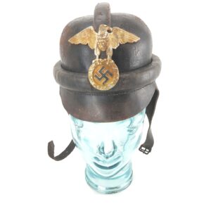 German, Mid-1930s, NSKK 1st Model Motorcyclists’ Crash Helmet with Eagle Insignia