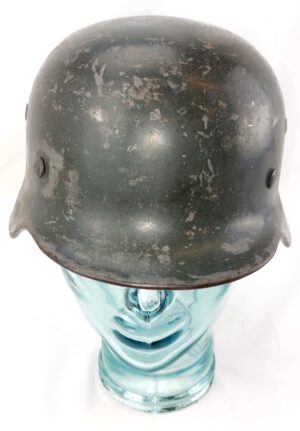 German, WW2, M40 SE64 Helmet, Lot 7934, Original Liner, Double Decals Removed, Named Example