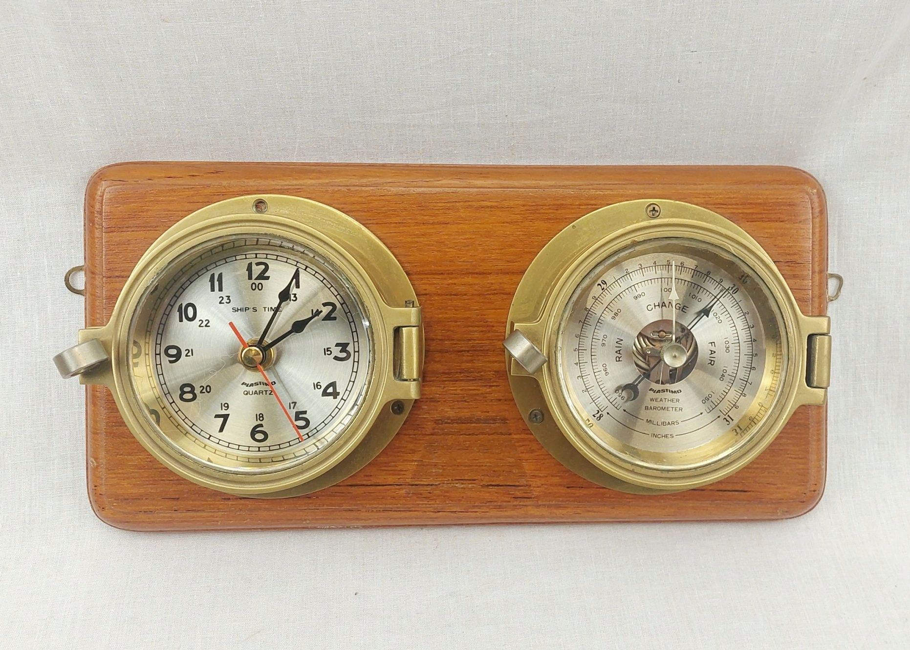 Plastimo Marine Ships Quartz Clock & Barometer