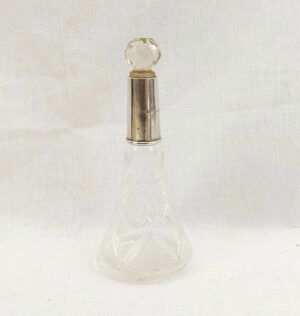 Large London 1922 Sterling Silver Mounted Perfume Bottle