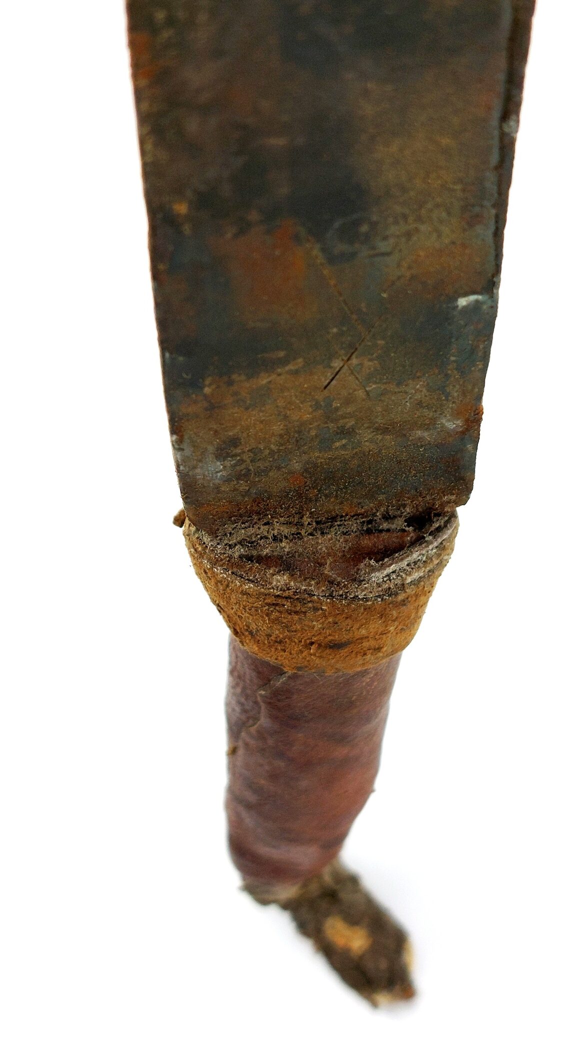 West African Tribal Dagger with Crocodile-Skin Grip and Cowrie-Decorated Sheath - Image 14