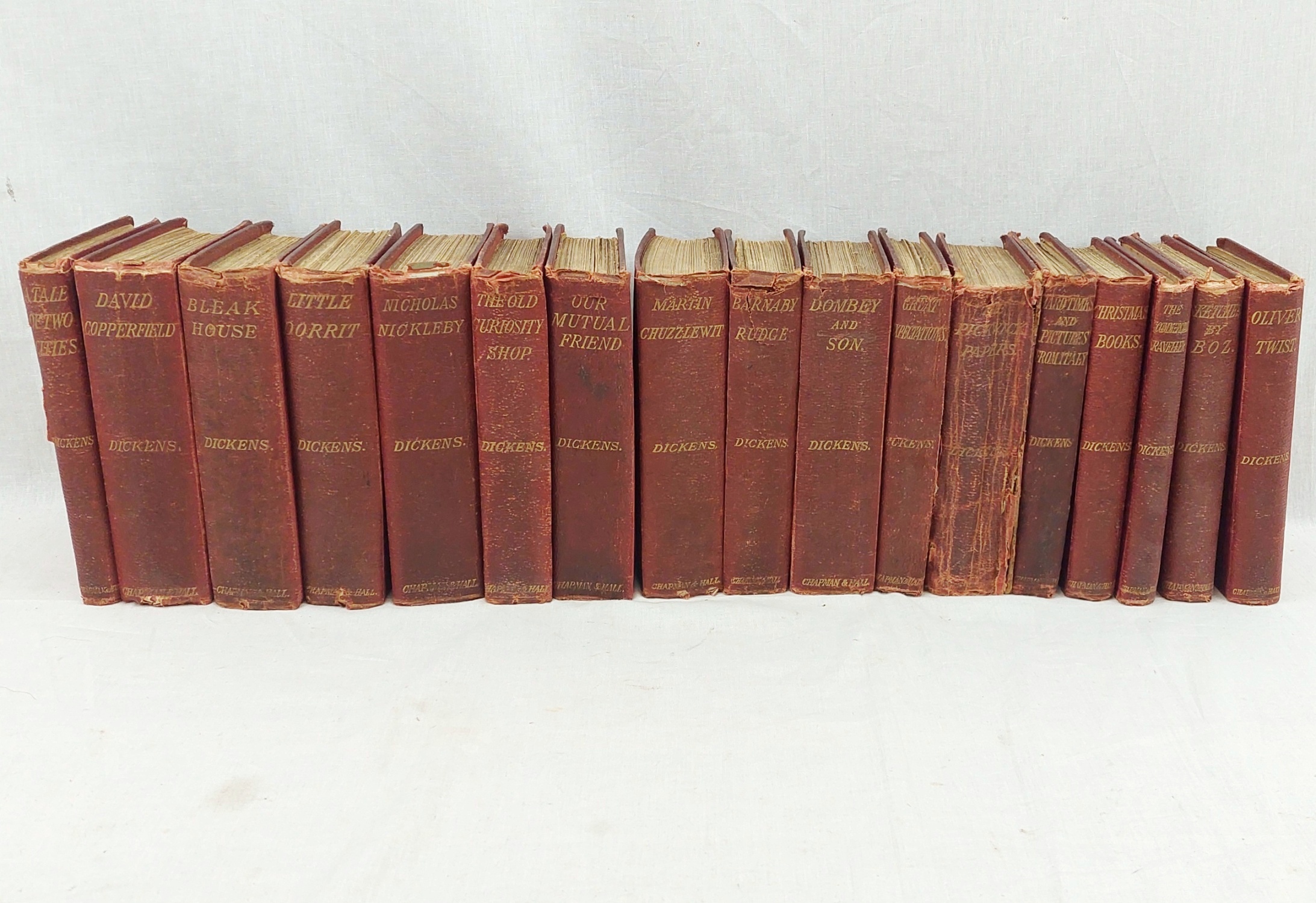 17 Vols Of Charles Dickens Published In 1868 By Chapman