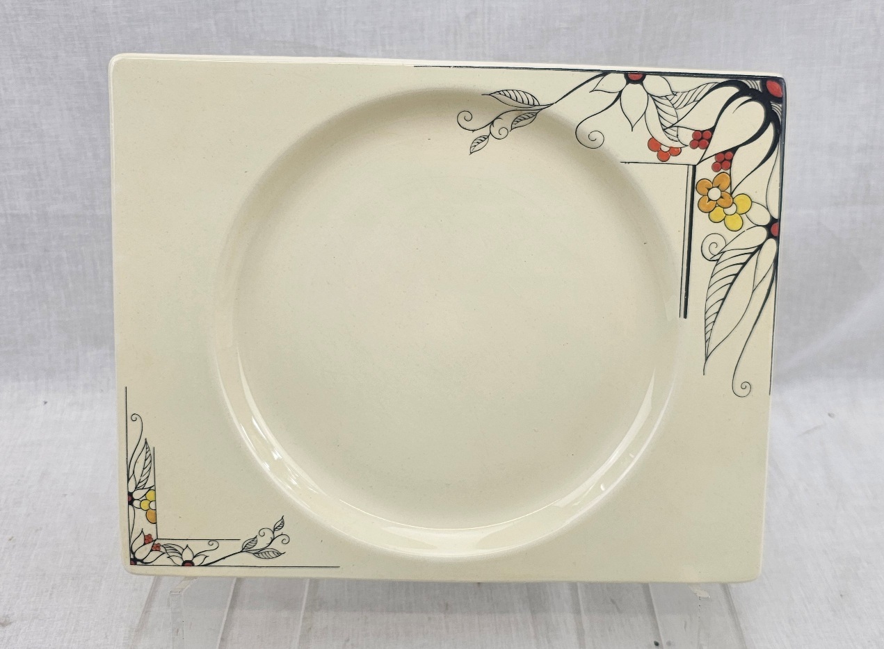 1930s Clarice Cliff Biarritz Grill Pattern Rectangular Plate