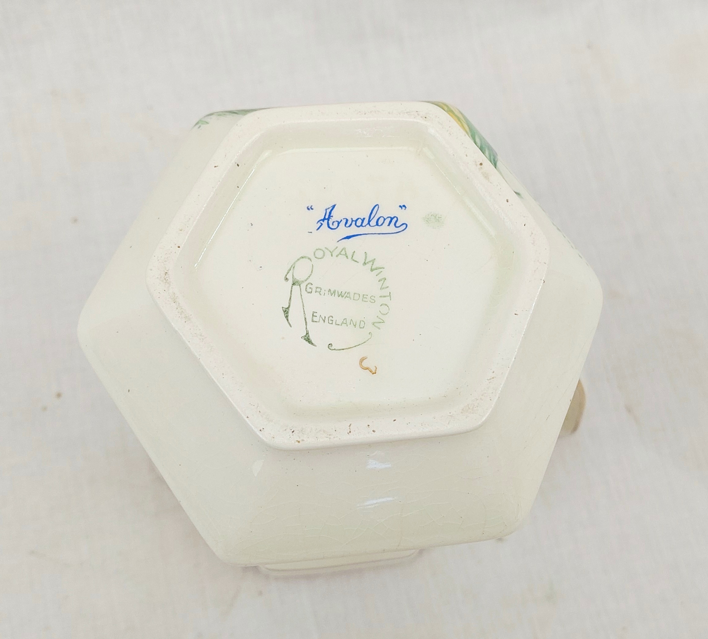 Art Deco 1930s Royal Winton Avalon Pattern Hot Water Jug - Image 6