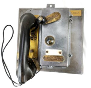 British, WW2, Royal Navy, HMS Eagle Sound Powered Bulkhead Telephone, Mark XV (A.P.13734A), by Telephone Manufacturing Co., London