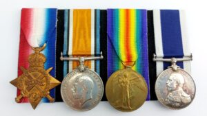 British, WW1, Royal Navy, Medal Group of Mechanic Alfred Jordan 300549, HMS Indomitable – Battle of Jutland Veteran (1914–15 Star Trio & L.S.&G.C. Medal)