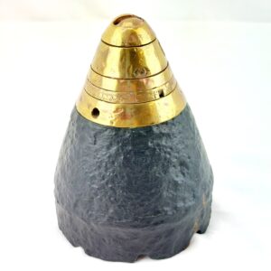 British, WW1, 18-pounder Shrapnel Shell Head with No. 80 Mk II Time & Percussion Fuse, Dated Feb 1918, (Somme Battlefield Recovery)