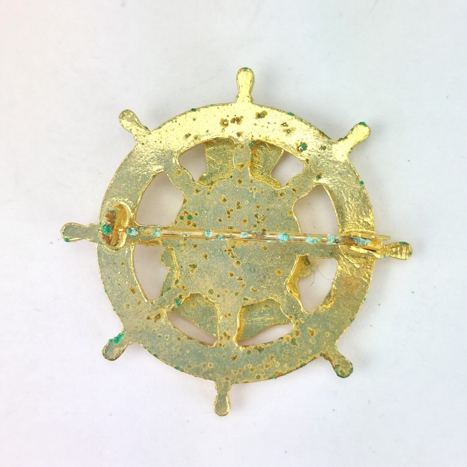 British, WWII era, Royal Navy, HMS Leander Sweetheart Brooch, Enamel & Gilt - Image 3