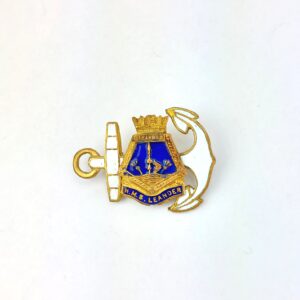 British, WWII, Royal Navy HMS Leander Sweetheart Brooch, Gilt & Enamel