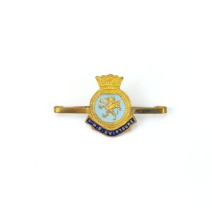 British, WWII, Royal Navy HMS Swiftsure, Sweetheart Brooch, Enamel & Gilt