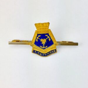 British, WWII, Royal Navy HMS Trinidad Sweetheart Brooch, Enamel & Gilt