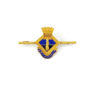 British, WWII, Royal Navy HMS Woolwich Sweetheart Brooch, Gilt & Enamel