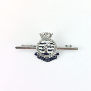 British, WWII era, Royal Navy Sweetheart Brooch, HMS Loch Fyne, Silvered & Enamel