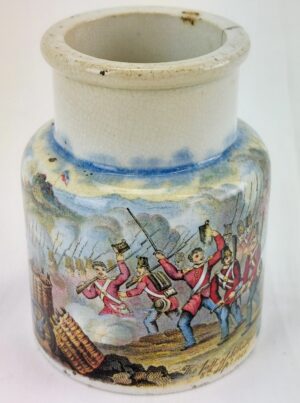 British, c.1855-57, Prattware Pot “The Fall of Sebastopol” — by Pratt & Co., Fenton