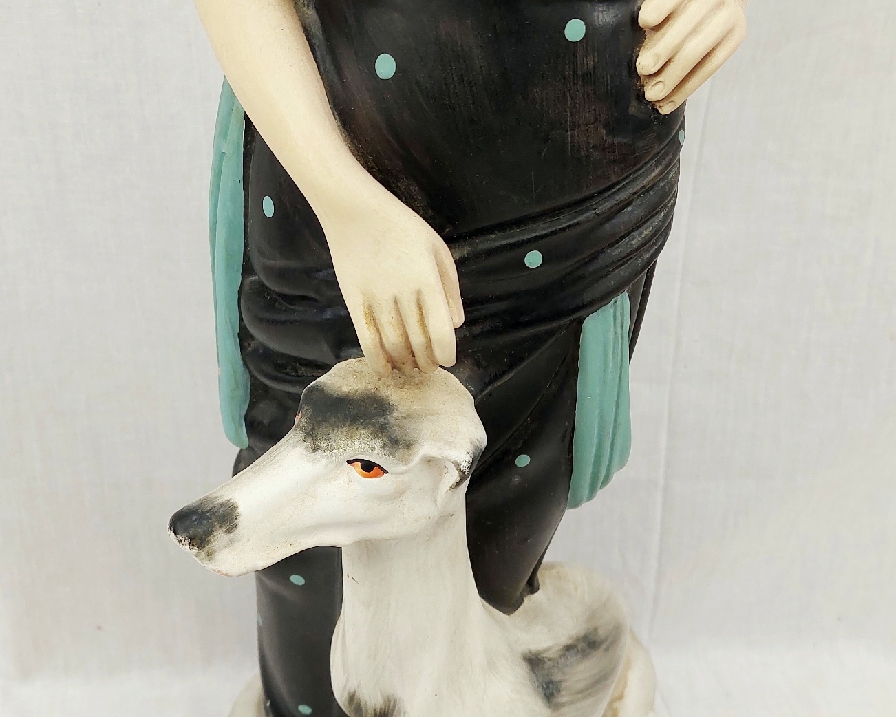 Contemporary Plaster Cast Of An Art Deco Flapper Girl With Dog - Image 10