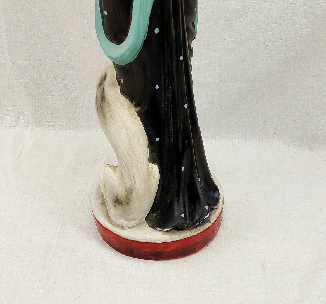 Contemporary Plaster Cast Of An Art Deco Flapper Girl With Dog - Image 8