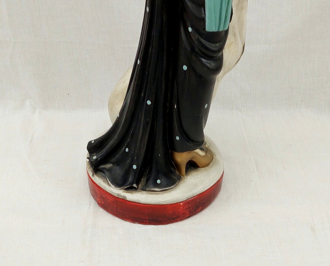 Contemporary Plaster Cast Of An Art Deco Flapper Girl With Dog - Image 7