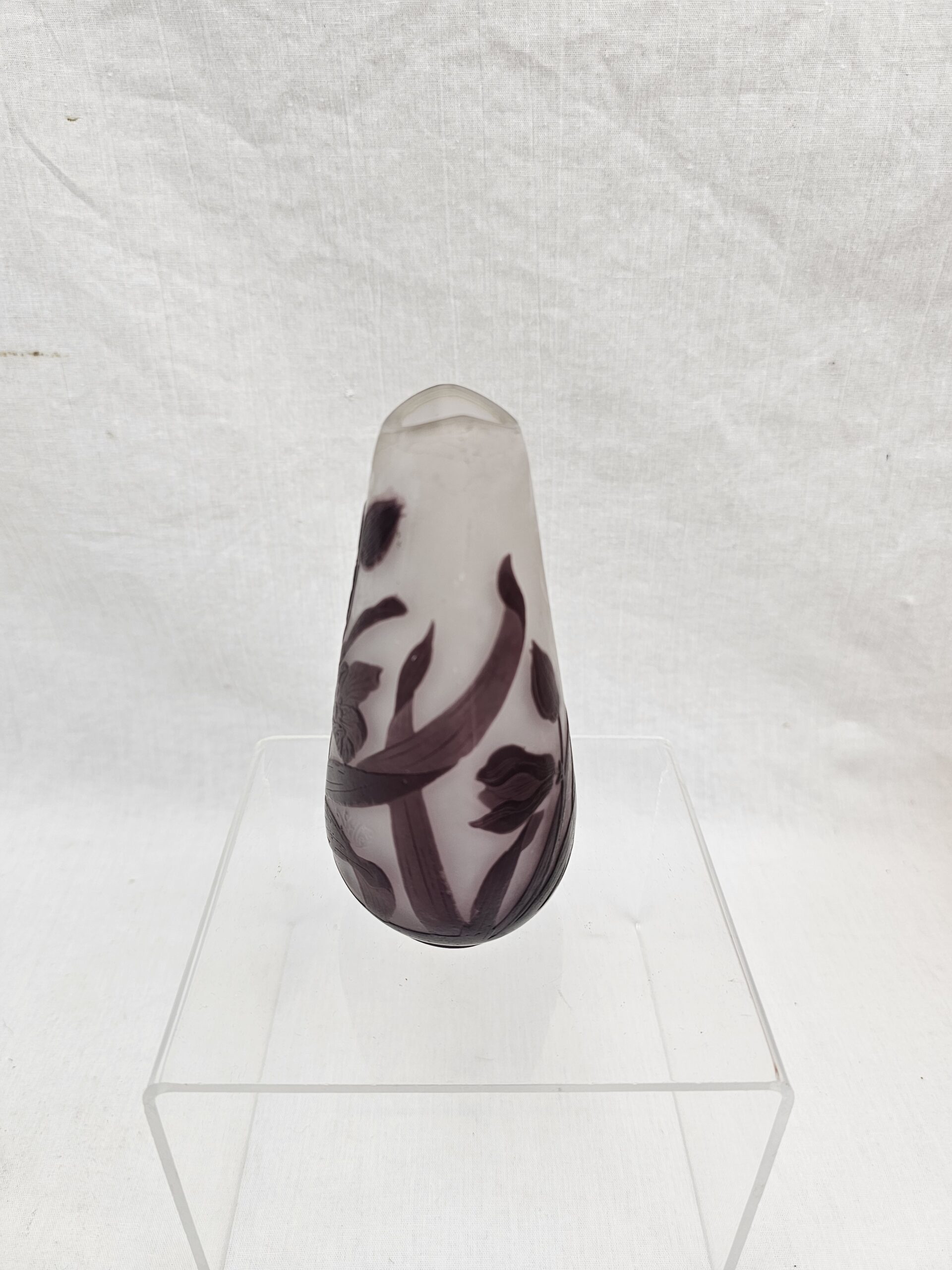 Emile Gallé Cameo Glass Vase of Ovoid Form, Decorated with Wild Flowers - Image 4